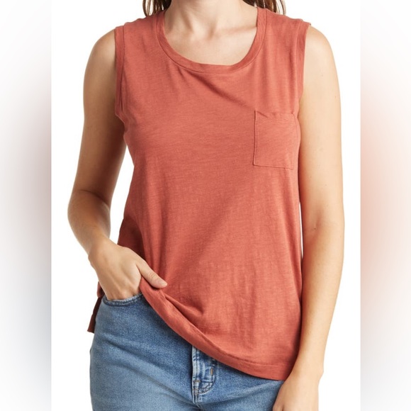Madewell Whisper Cotton Pocket Muscle Tank - Picture 1 of 3